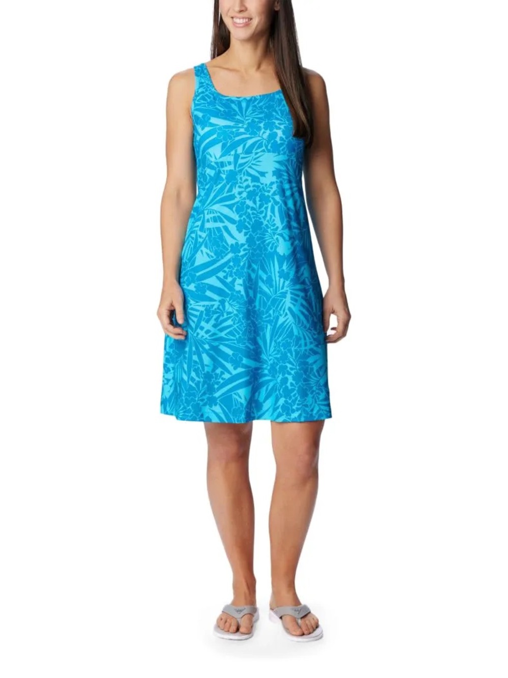 Columbia PFG Freezer III  Blue Tropical Print Swim Dress